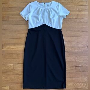 Spense Black and White Midi Dress